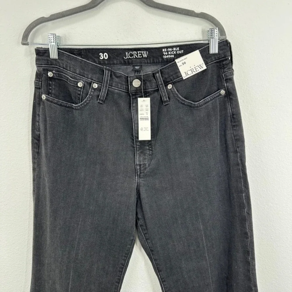 J. Crew Womens Size 30 High Rise Cropped NWT '96 Kick Out Jeans Black Wash Denim